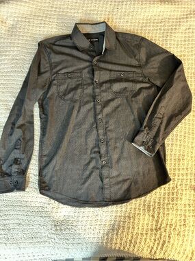 MB STUDIO Men's Charcoal Gray Button-Down Shirt